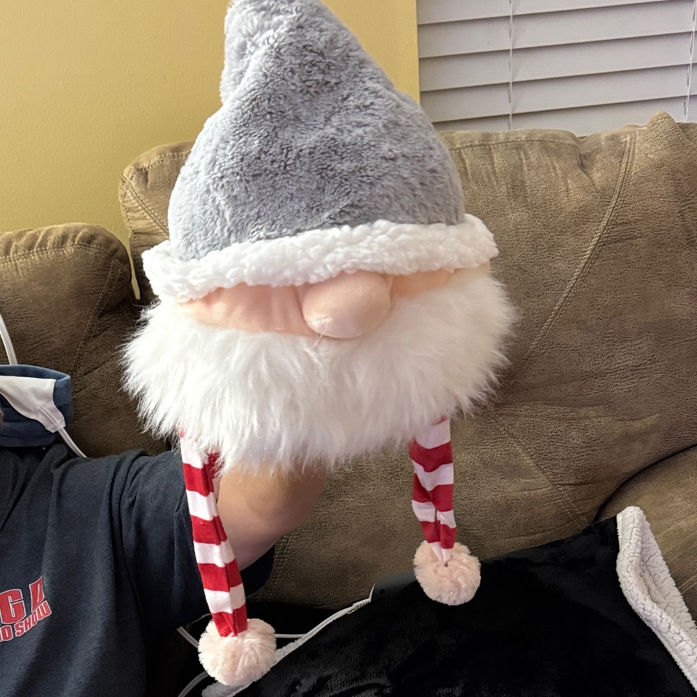 Holiday Time Gray and Red Gnome Hat SS1